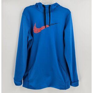 Nike Men's Dri-Fit Therma Fleece Training Graphic Pullover Hoodie Blue Sz M
